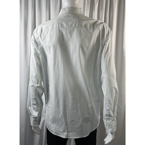 Calvin Klein NWT Plaid Cotton Flap Pocket Shirt White Blue L sustainable 77-16 - Picture 4 of 14
